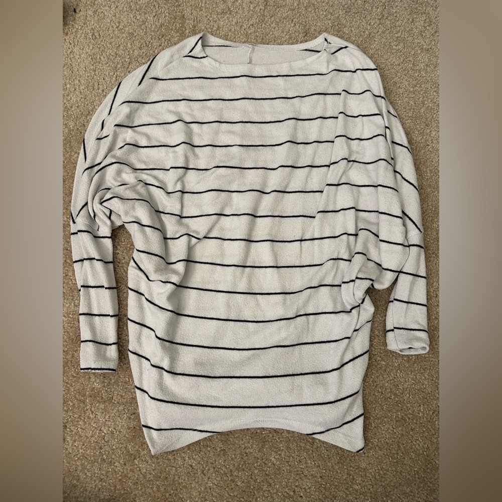 Striped White and Black Sweater